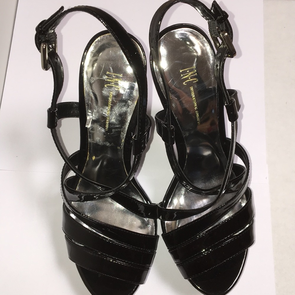 NWOT INC Black Platform Heels, Size 7M - Picture 6 of 8